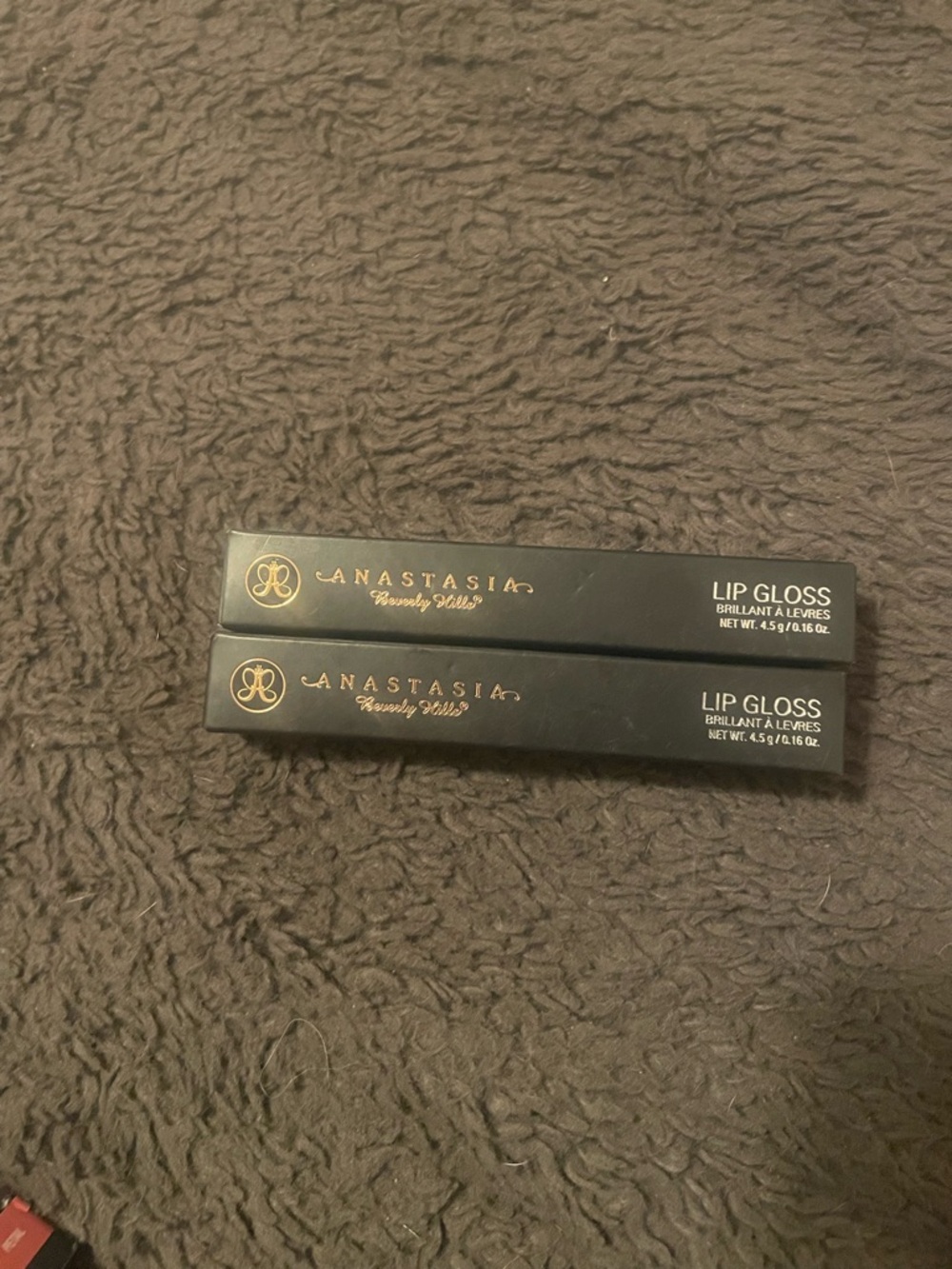 2 Anastasia Beverly Hills Lip Gloss Duo - Black & Gold Packaging- Neon Orange